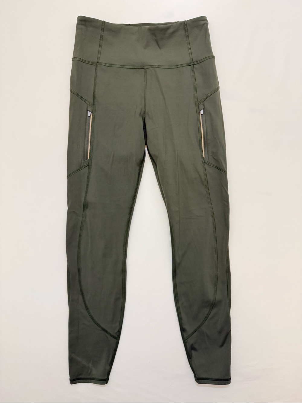 Athleta High-Waisted Olive Green Performance Leggings Small